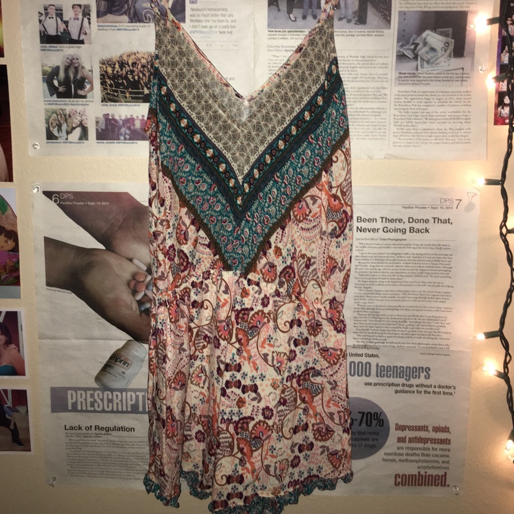 floral spaghetti strap romper
