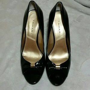 Tahari Gavin Open Toe Wedge Pumps