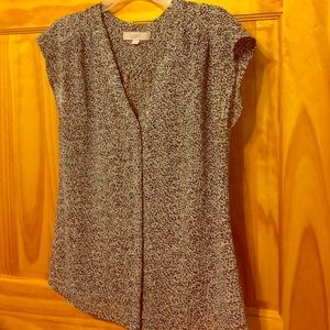 Black and White Print LOFT Top