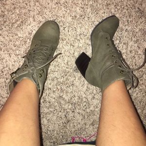 Olive green bootie