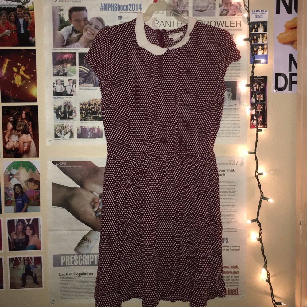 collared polka dot dress