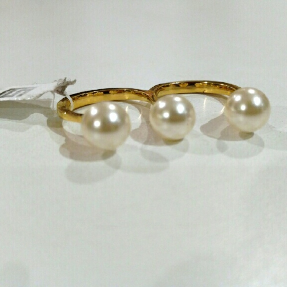  Stella Valle Russia Two Finger Pearl Ring 7 - Picture 4 of 5