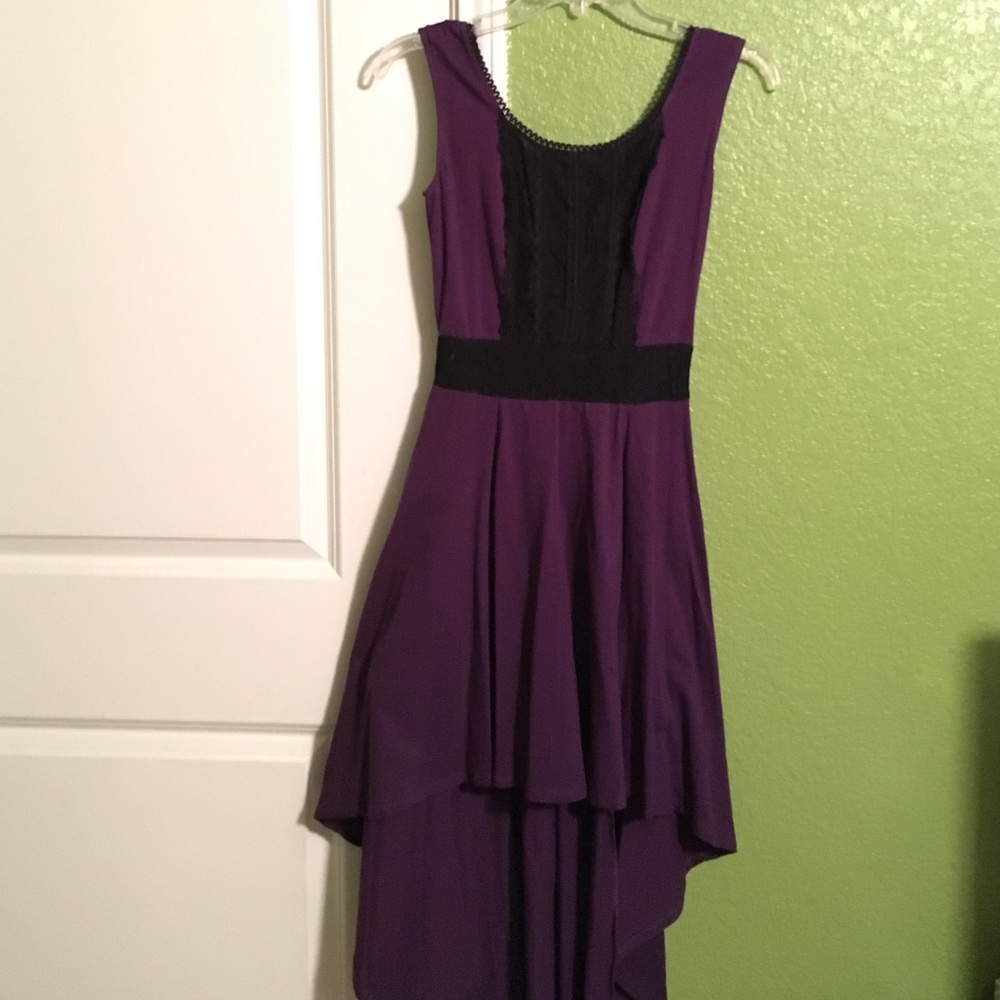 Plum high low dress