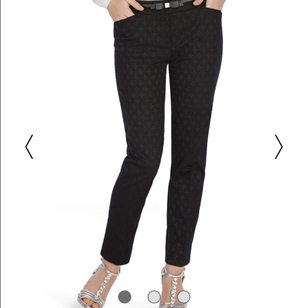 Jacquard slim ankle pants
