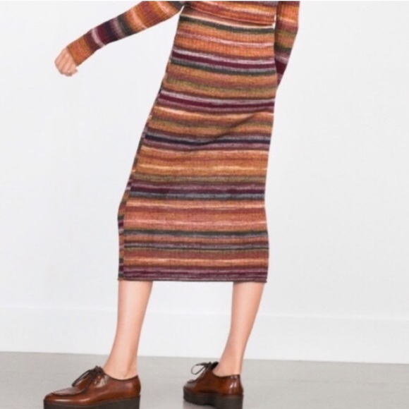 Zara Dresses & Skirts - ZARA FALL KNIT PENCIL SKIRT LONG TUBE STRETCH SZ M