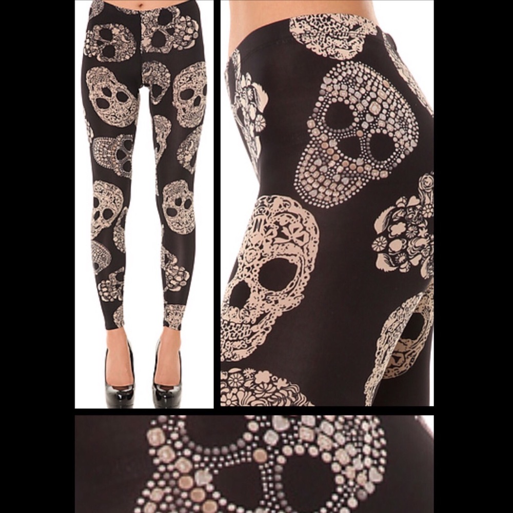 See You Monday Skull Print Leggings