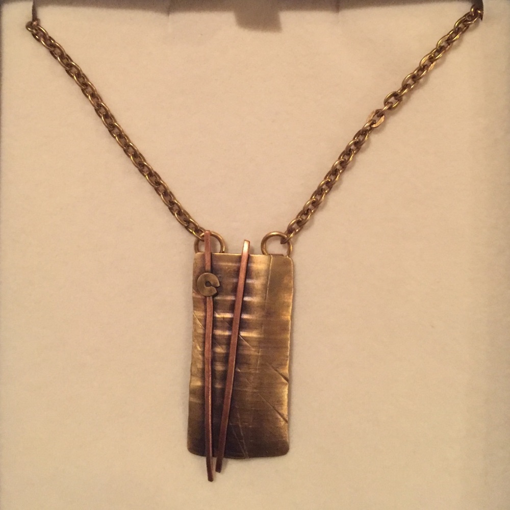 abstract brass Fire & Ice necklace