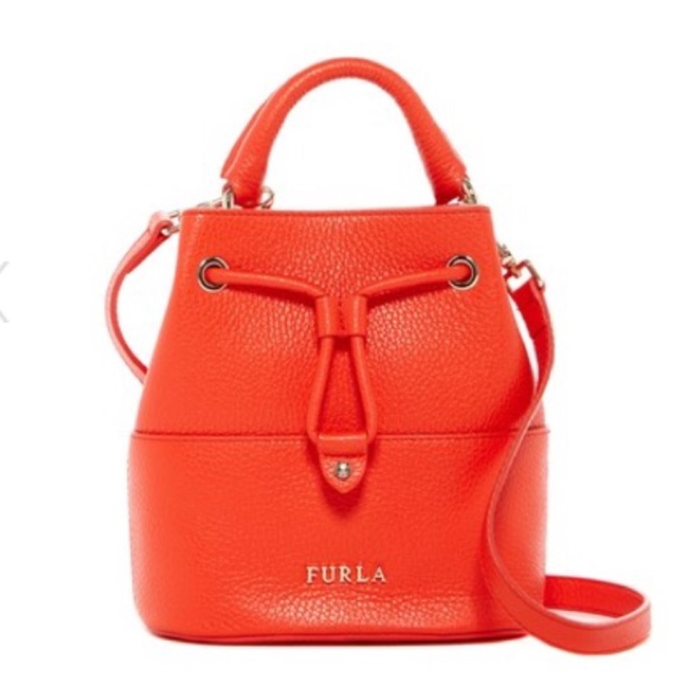 NWT Furla Mini Brooklyn Bag leather bucket handbag