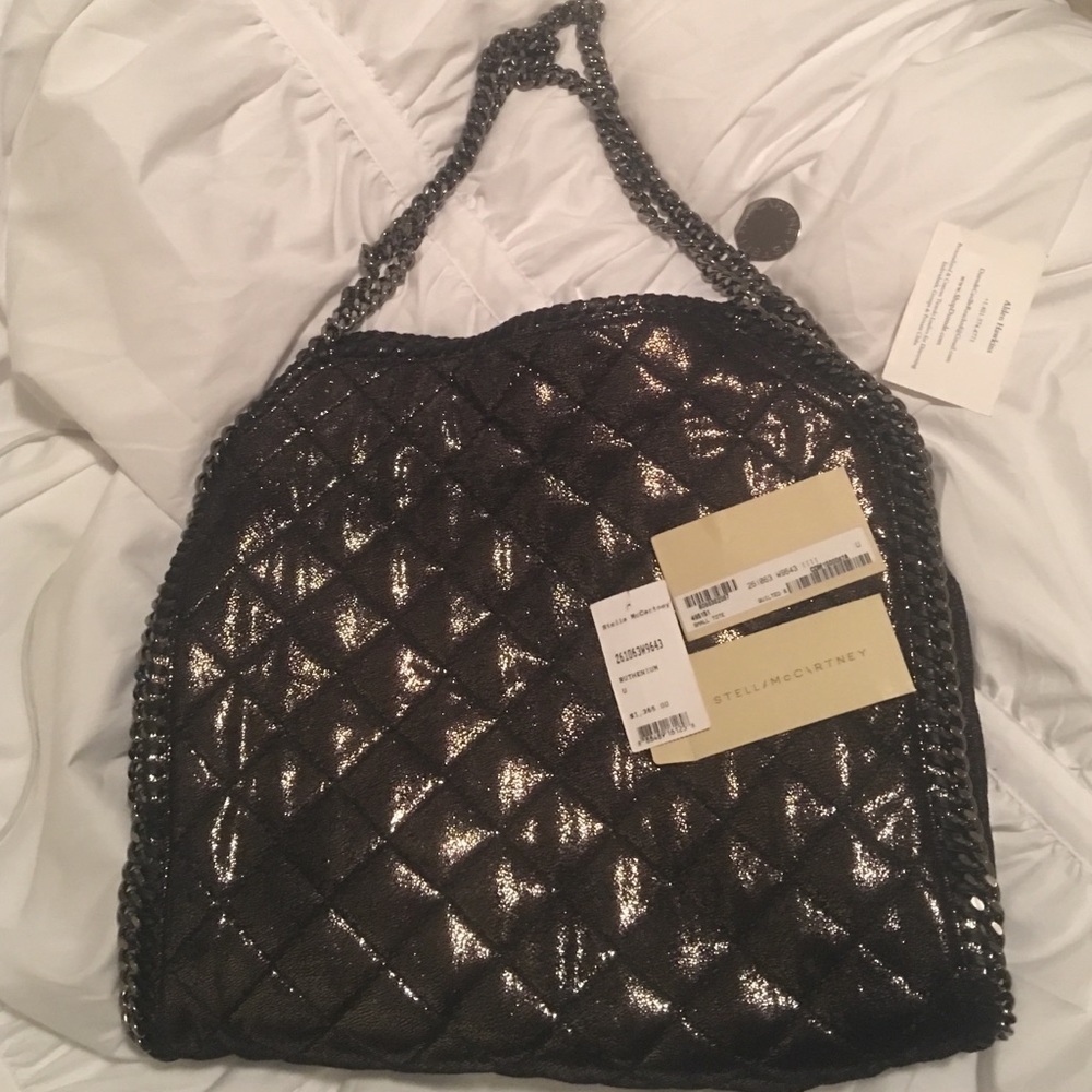 Stella McCartney metallic quilted Falabella tote