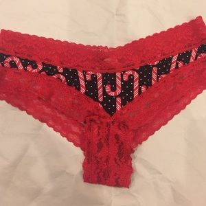 VICTORIA SECRET RED CHEEKY PANTY, EXTRA SMALL