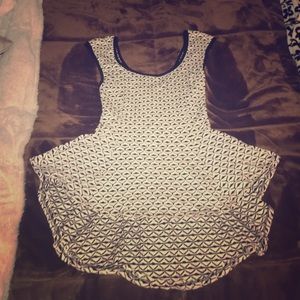 Super cute black and white peplum top