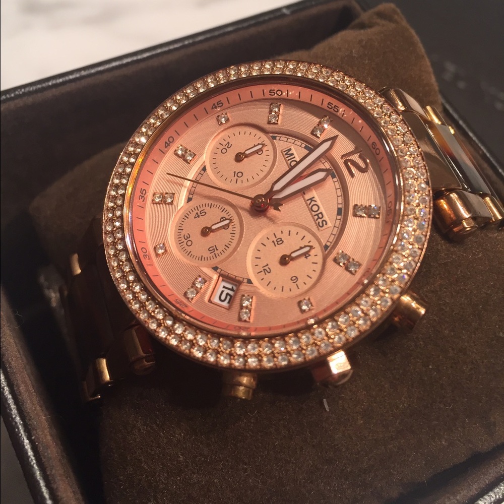 Michael Kors Tortoise Rose Gold Watch