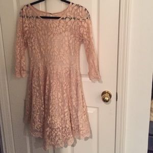 Free People Light Pink Lace Dress