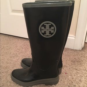 Tory Burch black rain boots