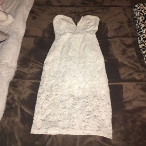 Classy white lace formal dress