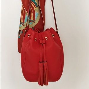 J.Crew Tassel-Tie Bucket Bag in Smooth Leather