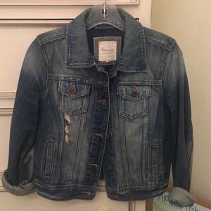 Distressed denim jacket