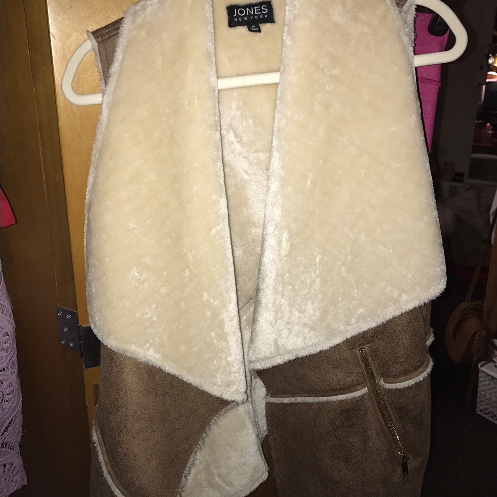 Brown Draped Sleeveless Vest