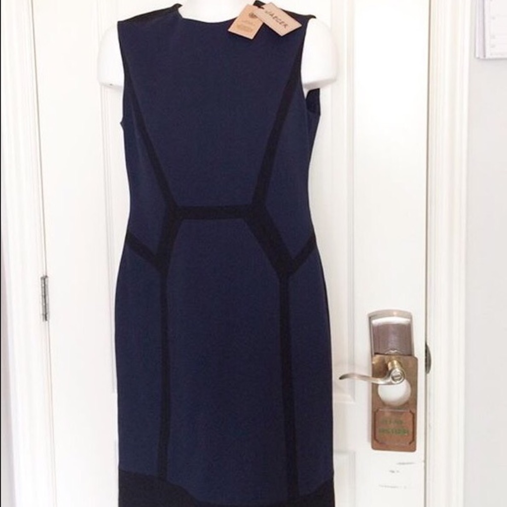 β¬οΈ Royal Blue & Black Dress π₯ by JAEGER - Picture 1 of 7
