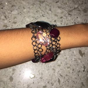 Pink and black bracelet