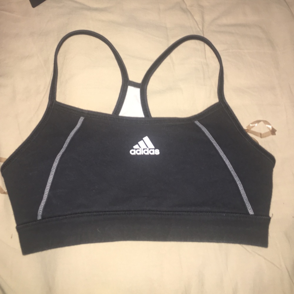 Black and White Adidas Sports Bra