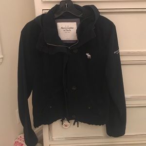 A&F navy cotton parka