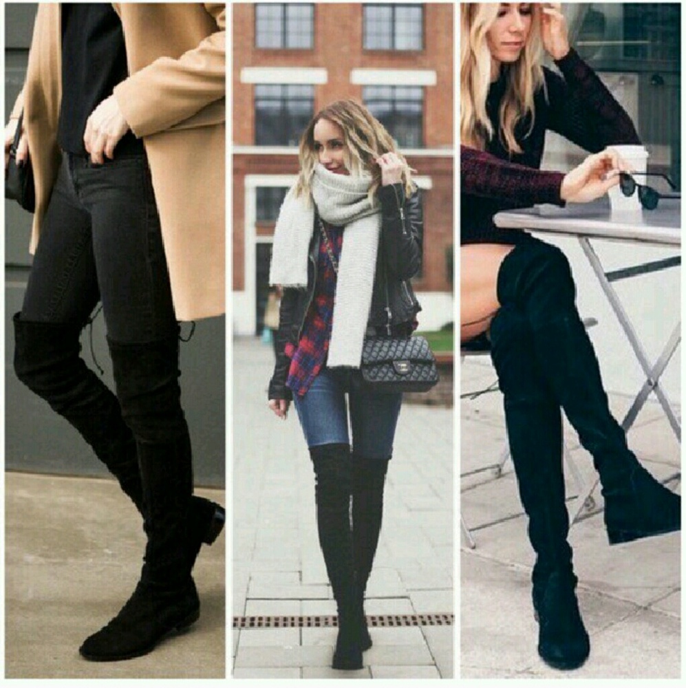 Black knee high boots