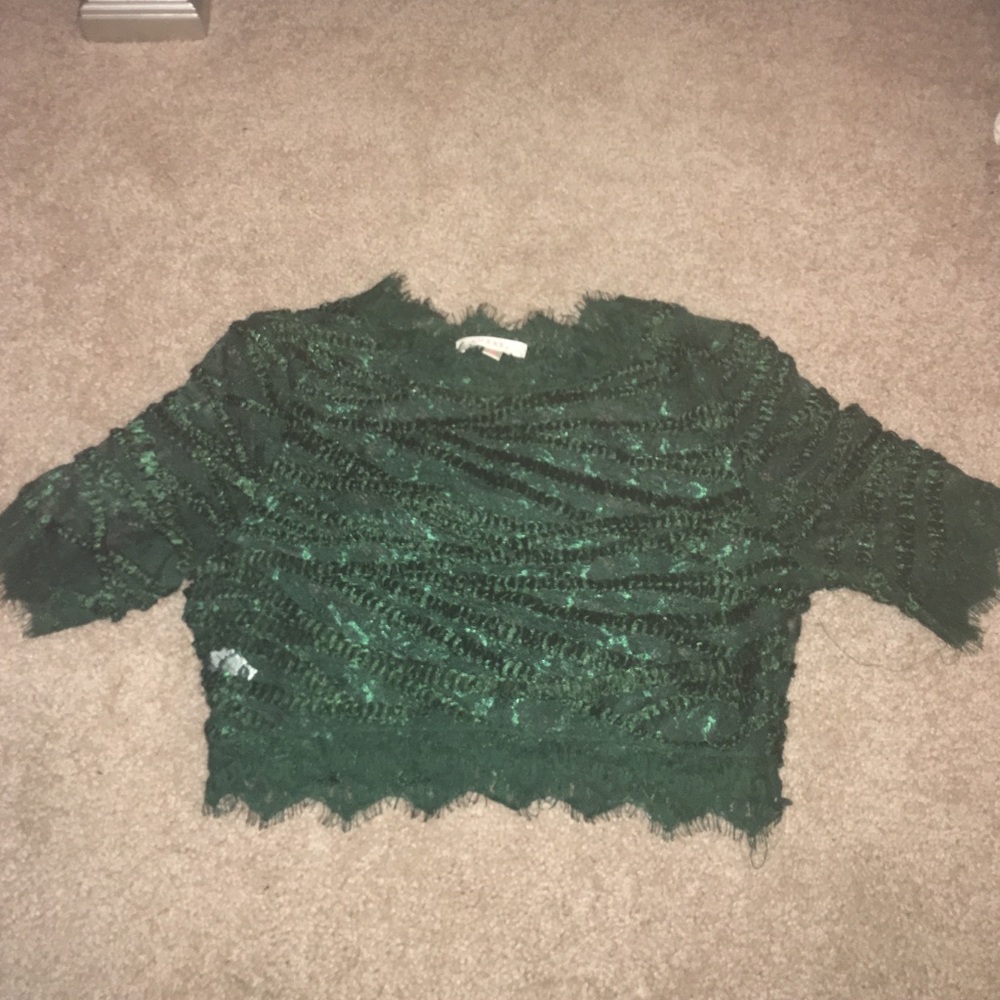 Lacy green crop top