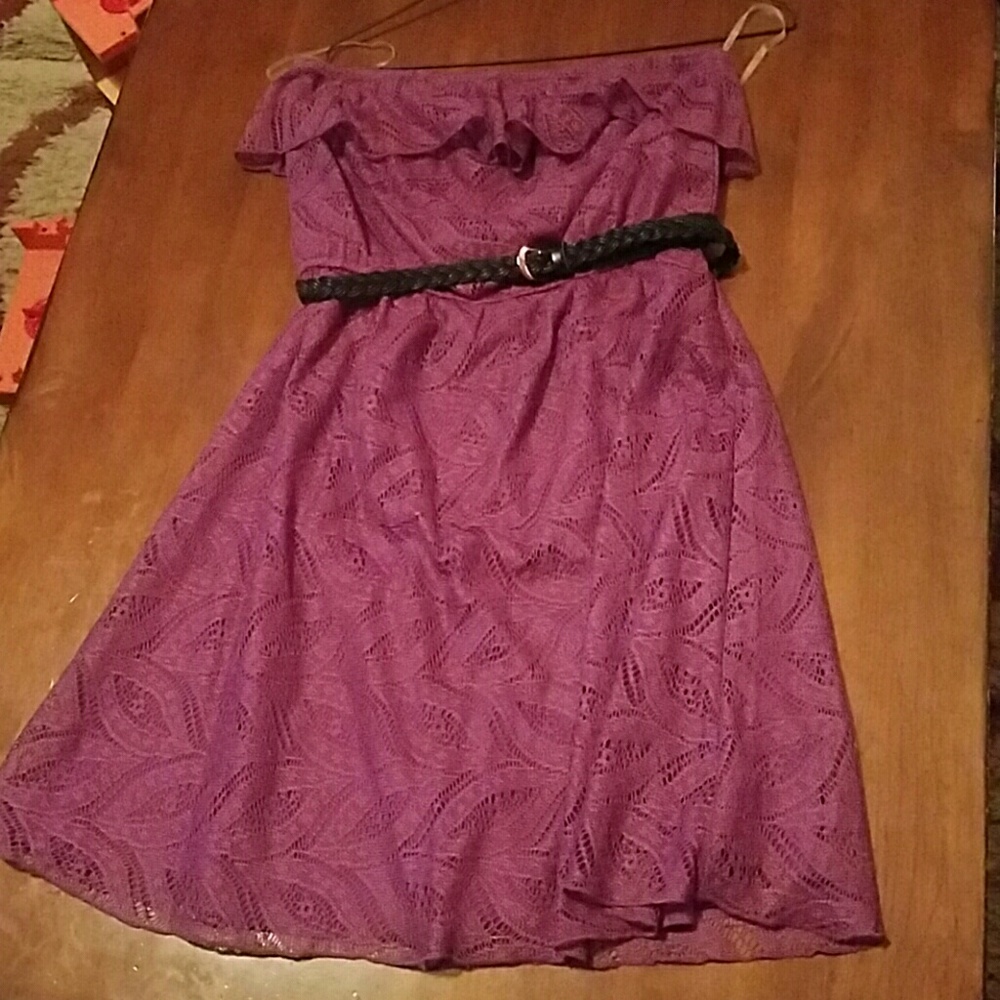 Maurices strapless lace dress with belt size M