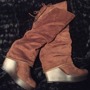 Not Rated Platform Brown Boots