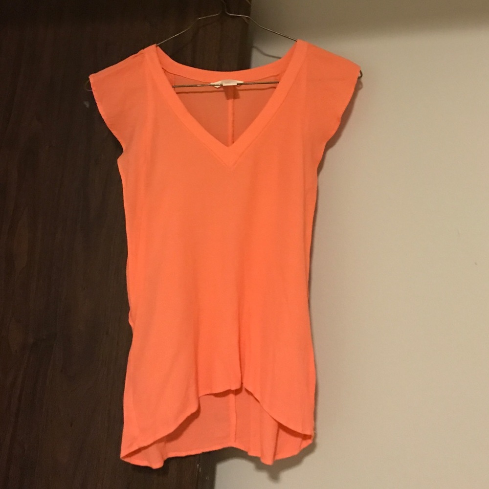 Coral Ruffled Sleeve Blouse