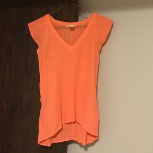 Coral Ruffled Sleeve Blouse