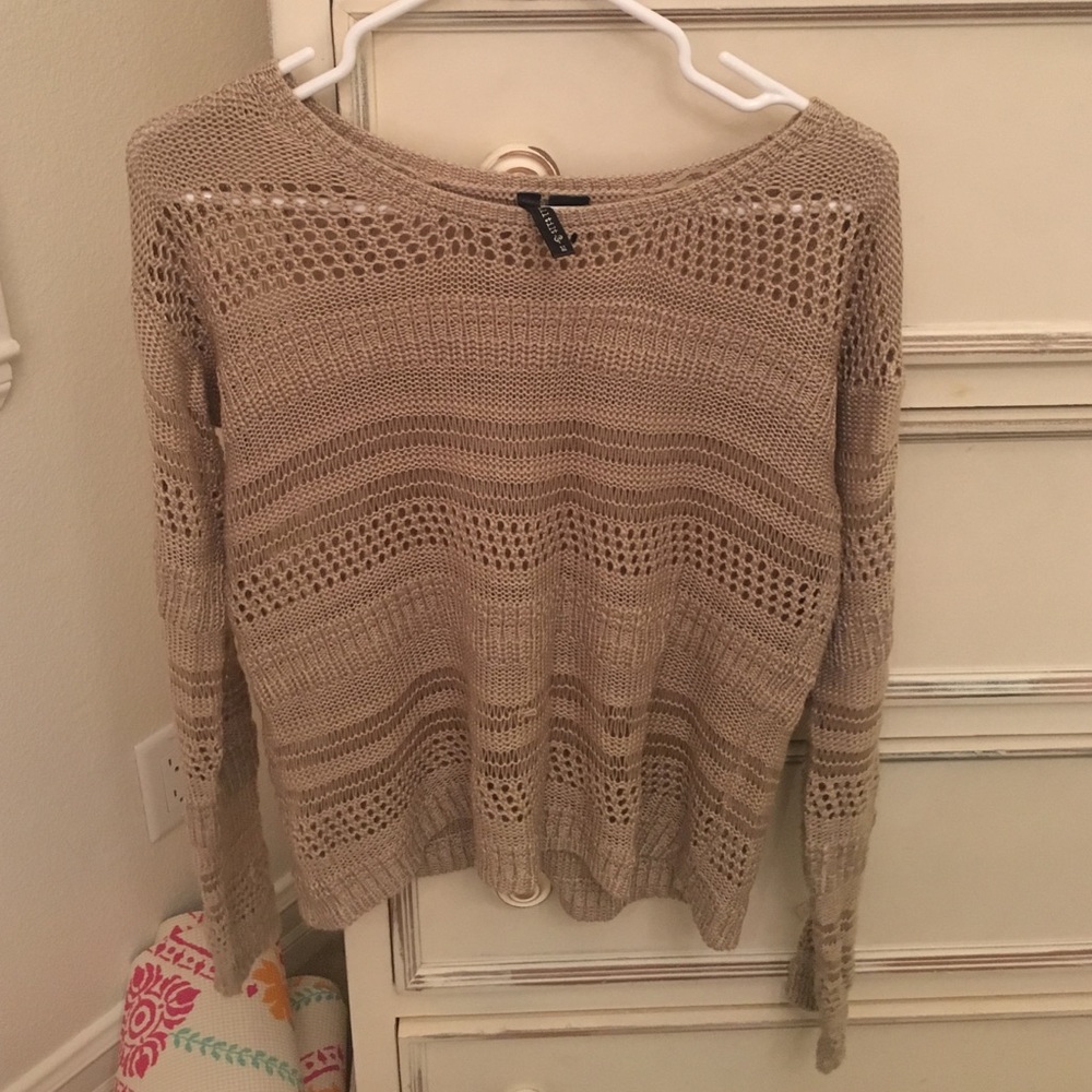 Beige sweater with knit detailing