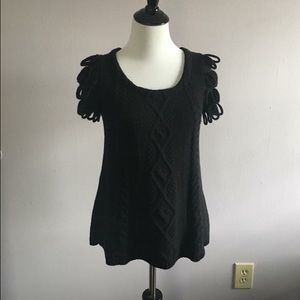 Anthropologie Loop sweater black by HWR monogram