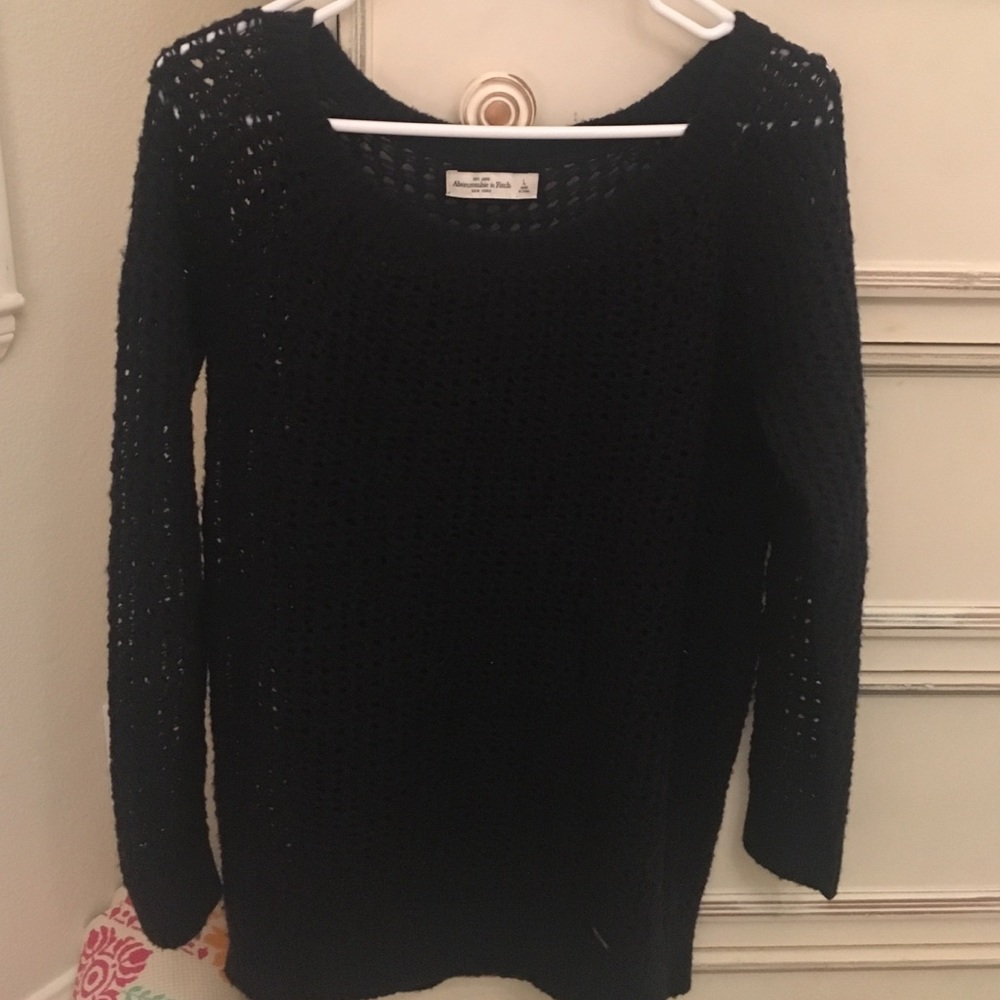 A&F navy open stitch sweater