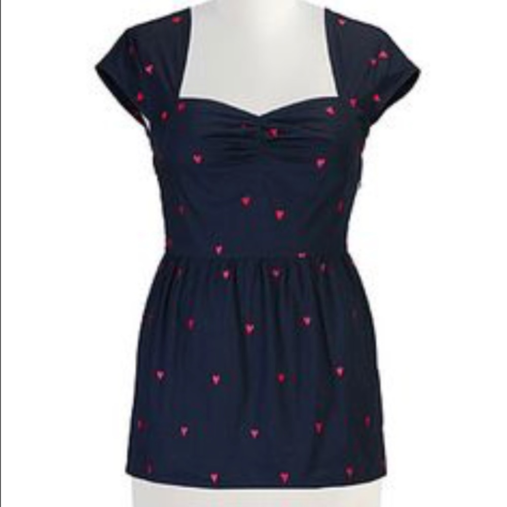 ❤️❤️❤️shakti Navy peplum with heart ❤️ print