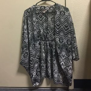 Multipatterned Sheer Cardigan