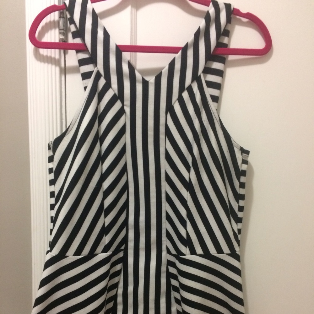 Adorable Black and White Peplum Too