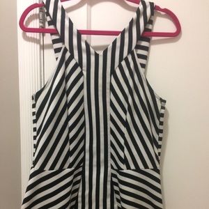 Adorable Black and White Peplum Too