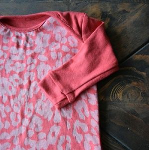 Gentle Babies Long Sleeve Tee - Coral Leopard