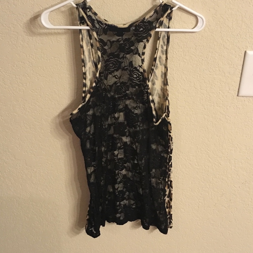Cheetah Lace Racerback Tank - Picture 2 of 3