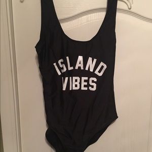 Island vibes black one piece