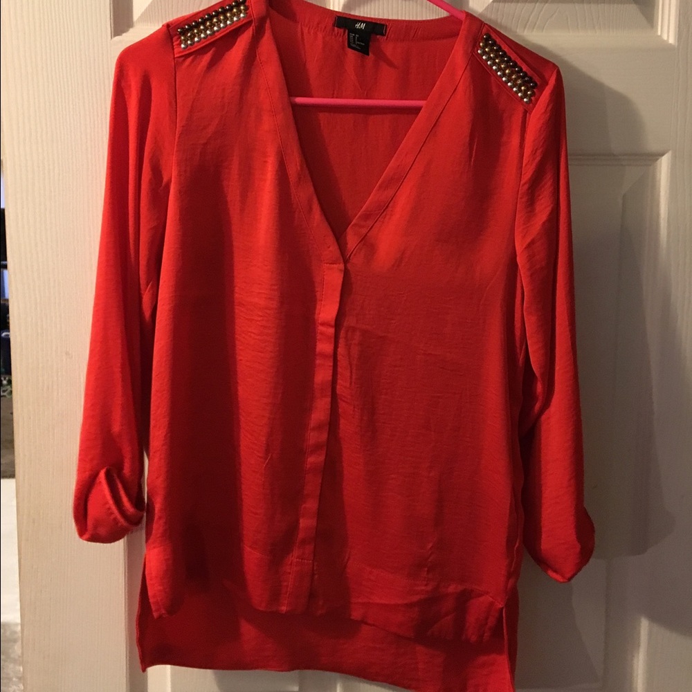 Red Orange Tunic! Silky texture!