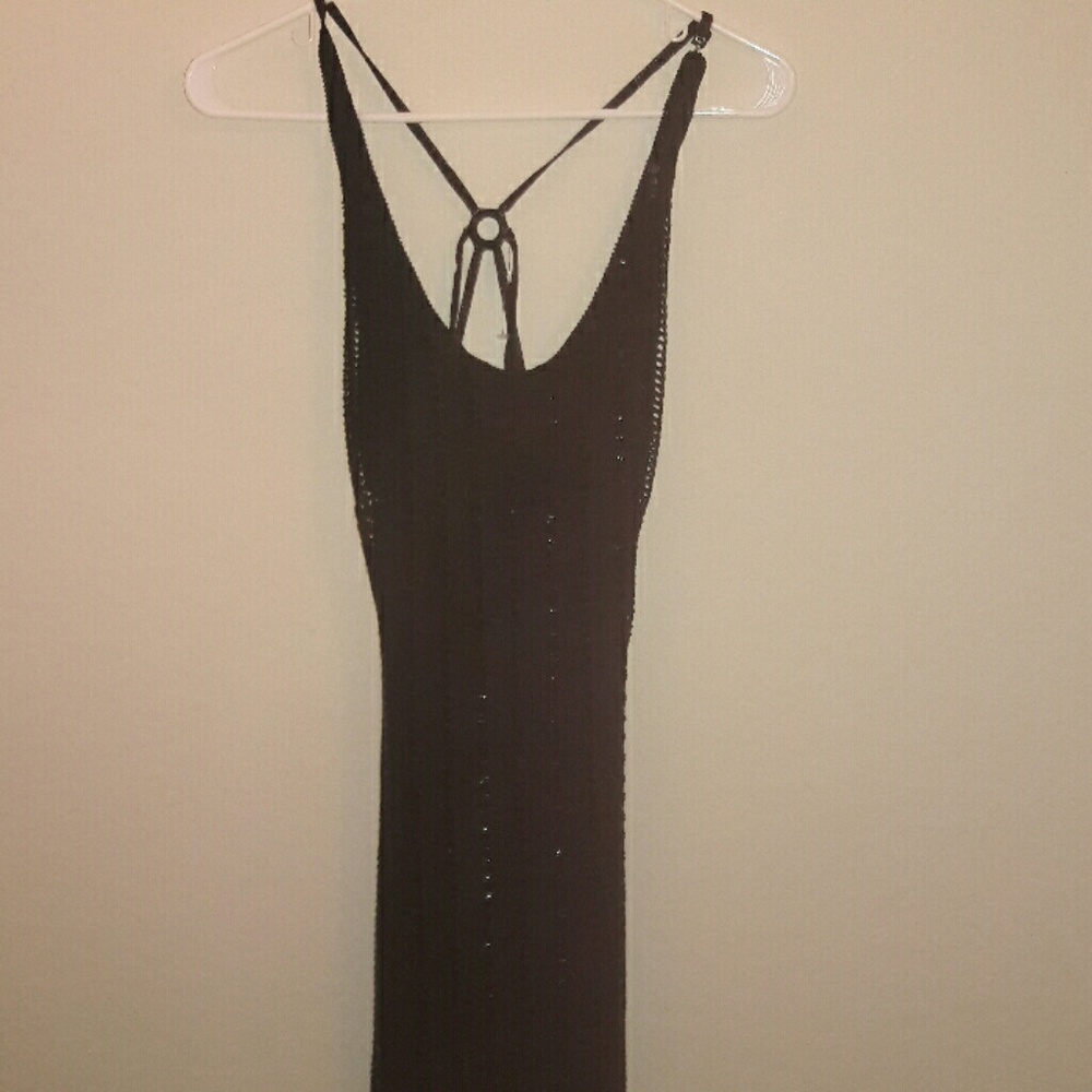 Sequenced backless mini cocktail dress