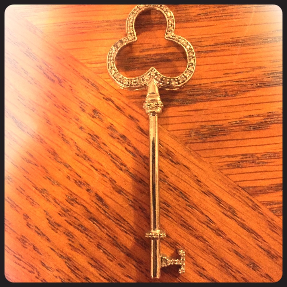 Diamond key necklace