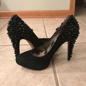 Sam Edelman Roza Black Suede Spike Pumps-New