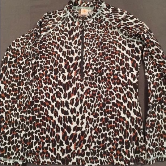 💎rare💎Tory Burch Leopard Print Rash Guard S - Picture 2 of 5
