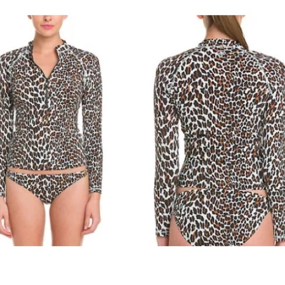 💎rare💎Tory Burch Leopard Print Rash Guard S - Picture 5 of 5