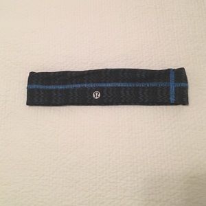 Blue and black Lululemon herringbone headband