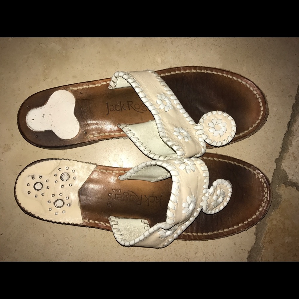 Cream & white jack Rogers